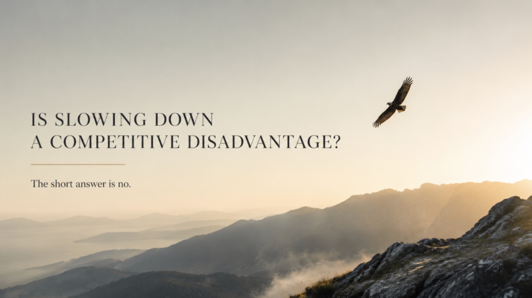 Is Slowing Down a Competitive Disadvantage?